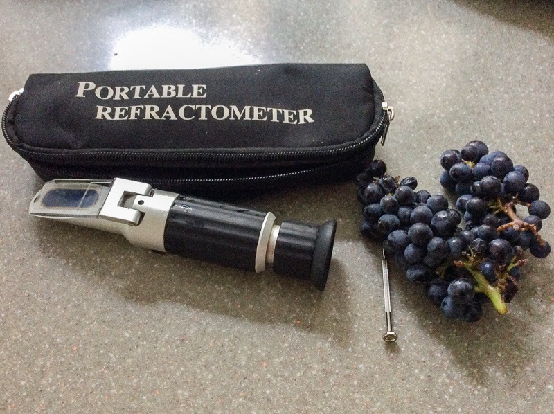Portable refractometer to measure grape sugar levels
