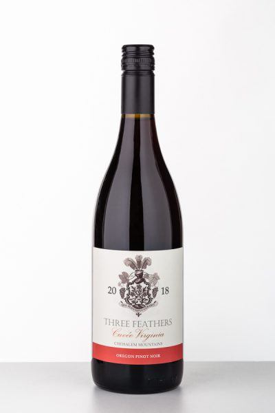 One bottle of Three Feathers Cuvée Virginia Pinot Noir 2018 vintage