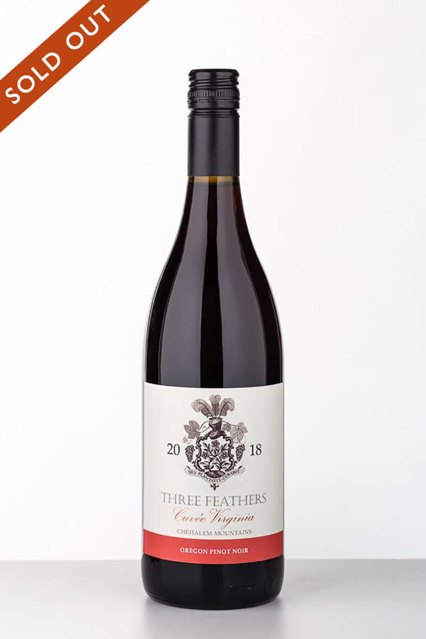 One bottle of Three Feathers Cuvée Virginia Pinot Noir 2018 vintage