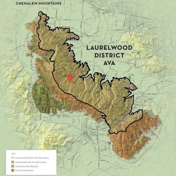 Newly created Laurelwood sub-ava in the Chehalem Mountains AVA of the Willamette Valley in Oregon, United States.