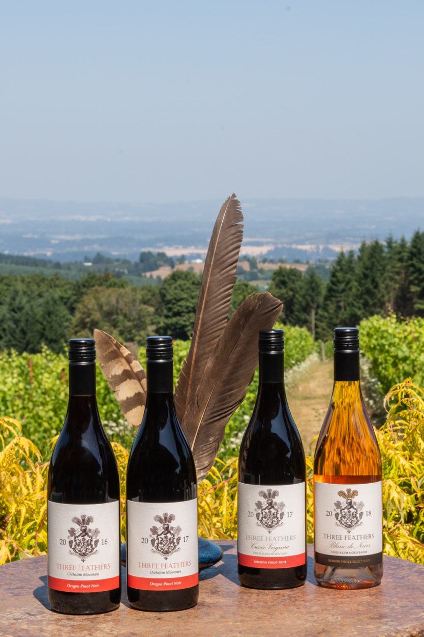 Three Feathers mixed wine selection vintages 2016, 2017 and 2018.