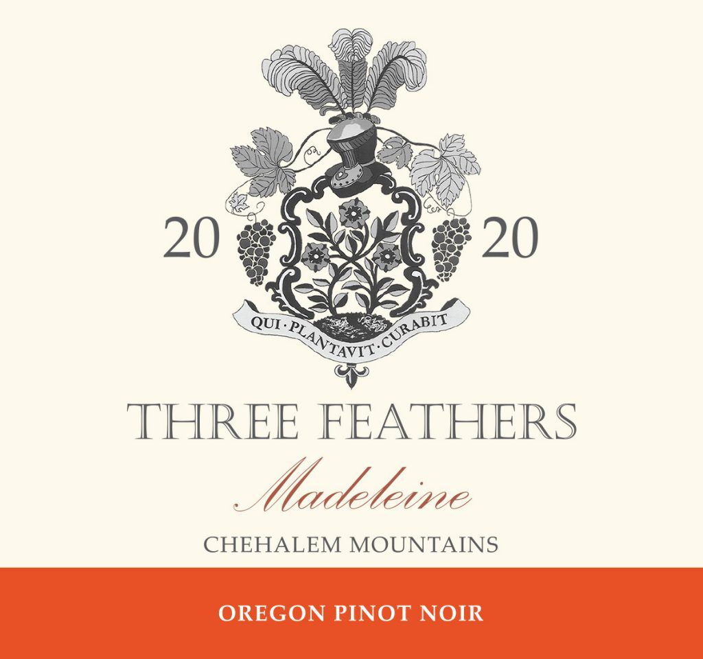 Three Feathers 2020 Pinot Madeleine front label