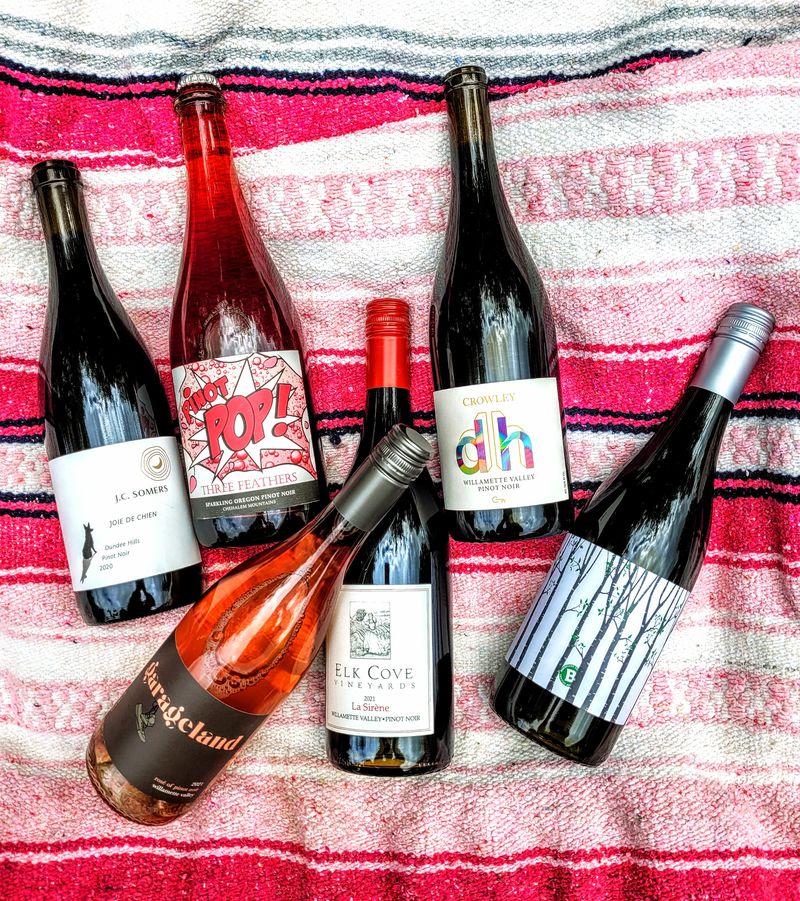 Photo by Michael Alberty, published in The Oregonian, including Three Feathers Pinot POP.