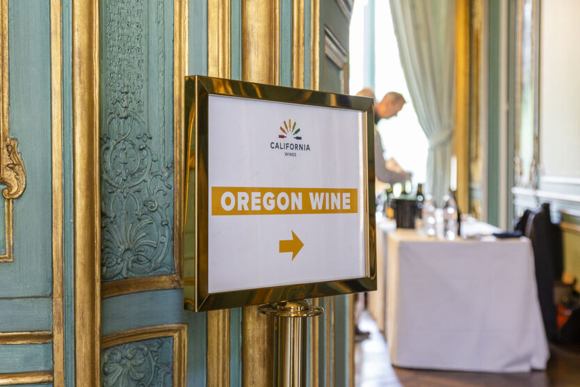 Three Feathers Wines at the US Ambassador’s Residence in Paris, France during an exceptional tasting with the Oregon Wine Board in May 2022.