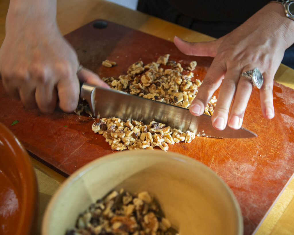Assemble the ingredients and chop, grate, prepare them individually.  The tuna should be separated into flakes and the scallions should be finely chopped.